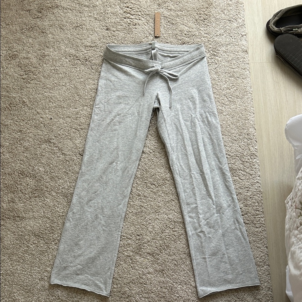 SKIMS Cotton Jersey Low Rise Crop Pant Light Heather Grey